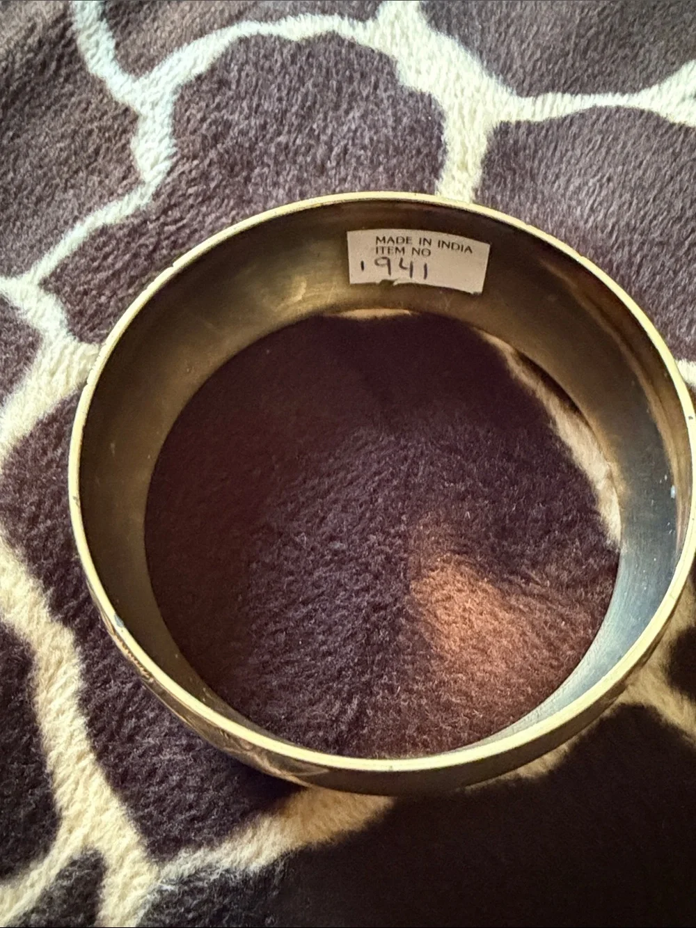 Vintage 80’s Brass Bracelet With Etched Elephants